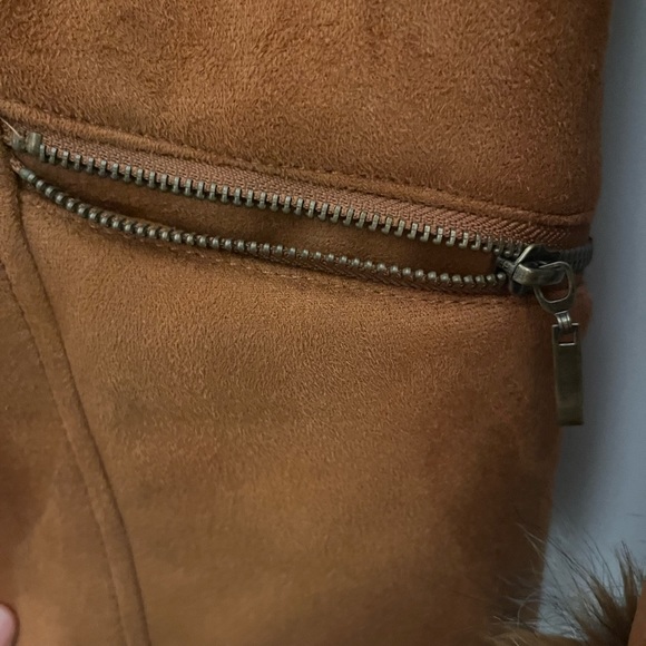 Rachel Zoe Brown Suede fur Coat Size M - Picture 9 of 16